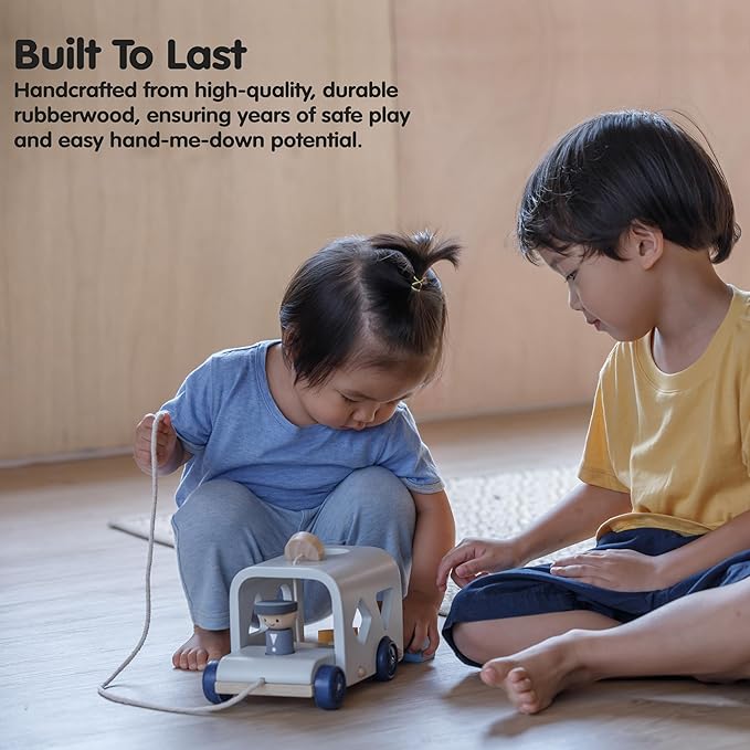 PlanToys® Sorting Bus Wooden Toy for Kids Ages 3+ | Montessori Shape & Colour Learning Activity for Sorting, Coordination & Fine Motor Skills | Eco-Friendly Educational Playset
