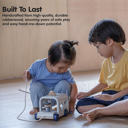 PlanToys® Sorting Bus Wooden Toy for Kids Ages 3+ | Montessori Shape & Colour Learning Activity for Sorting, Coordination & Fine Motor Skills | Eco-Friendly Educational Playset