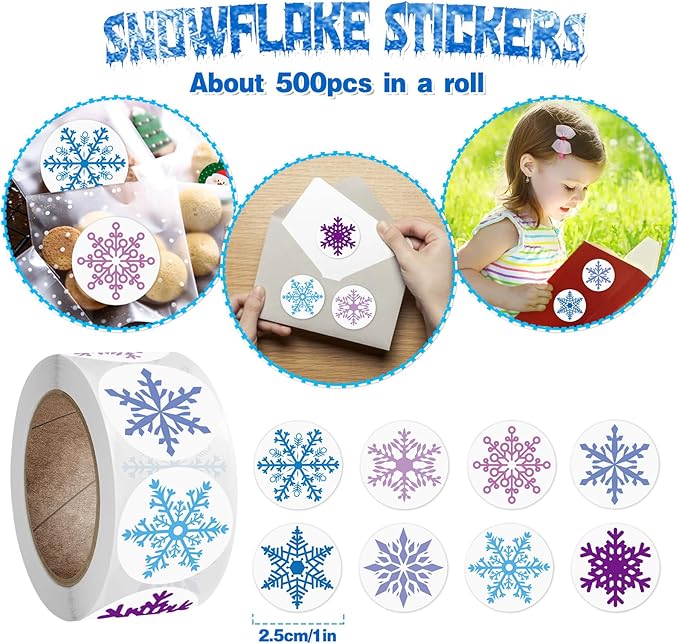 Snowflake Birthday Party Favors Supplies Kids Girl Winter Party Decorations Set Include 12 Invisible Ink Pen,12 Mini Notebook,12 Slap Bracelets,12 Silicone Keychains, 12 Stampers,1 Snowflake Sticker
