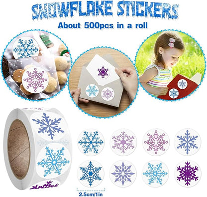 Snowflake Birthday Party Favors Supplies Kids Girl Winter Party Decorations Set Include 12 Invisible Ink Pen,12 Mini Notebook,12 Slap Bracelets,12 Silicone Keychains, 12 Stampers,1 Snowflake Sticker