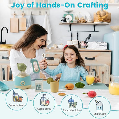 ROBOTIME Pretend Play Kitchen Appliances Toy, Junior Blender Toy with Realistic Light and Sounds, Play Kitchen Accessories Set for Kids Ages 3+, Pretend Kitchen Toys for Boys and Girls