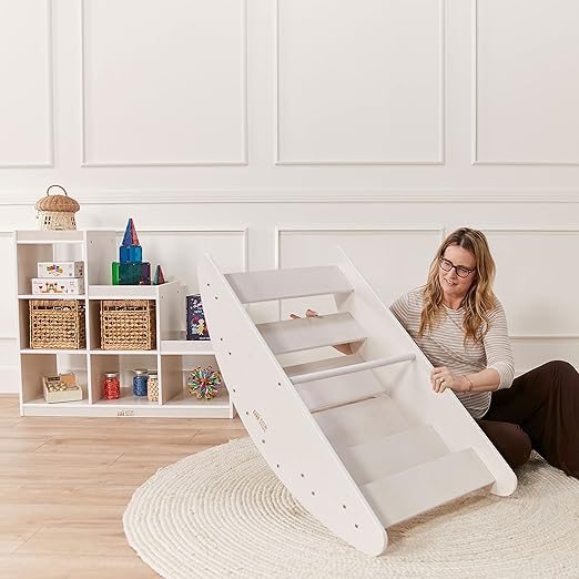 ECR4Kids Rocking Boat and Steps, Play Center, White Wash