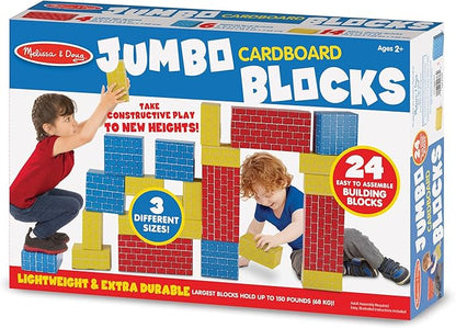 Melissa & Doug Deluxe Jumbo Cardboard Blocks (24 Pieces) - FSC Certified
