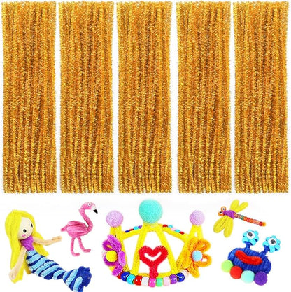 Pipe Cleaners, Pipe Cleaners Craft, Arts and Crafts, Crafts, Craft Supplies, Art Supplies (Golden Glittery)…
