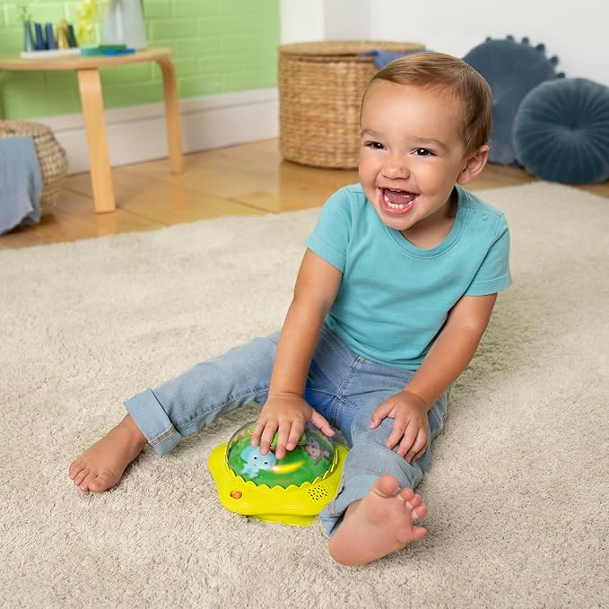 Bright Starts Wanderlights 2 Ways to Play Baby Walker, 10+ Melodies & Sounds, Light Up Spinning Toy, Ages 6 Months+