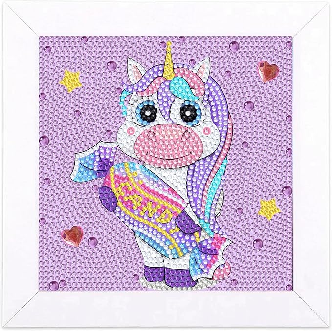 Junrife 5D Diamond Craft Kits Stickers for Kids,Gem Kids' Paint by Number Kits Mosaic Sticker - Best Gifts for Girls Over Ages 6 Easy for Kids Adult Beginners