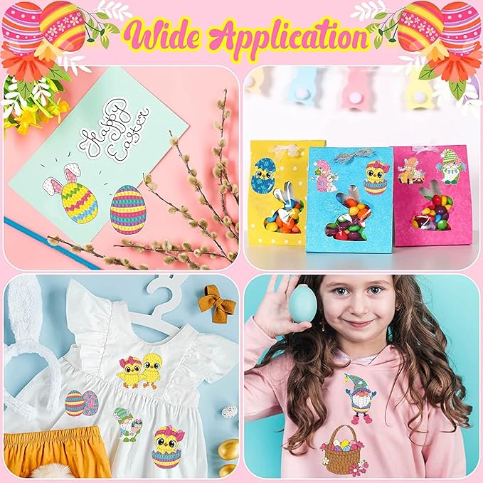 Junrife Easter Diamond Craft Kits Stickers for Kids,Gem Kids' Paint by Number Kits Mosaic Sticker - Best Gifts for Girls Ages 8-12 Easy for Kids Adult Beginners
