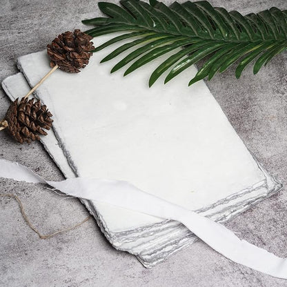 LEATHER VILLAGE Watercolor Paper - 12 X 16 inches, 50 Sheets - Mixed Media Watercolor Paper - 150 GSM Thick Deckle Edge Virgin Cotton Handmade Paper - Grey Toned