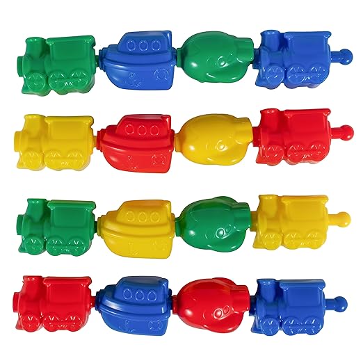 LEARNING ADVANTAGE Transportation Linking Blocks - Set of 36 - Ages 18m+ - Pop Beads for Toddlers - Early Sensory and Fine Motor Manipulative