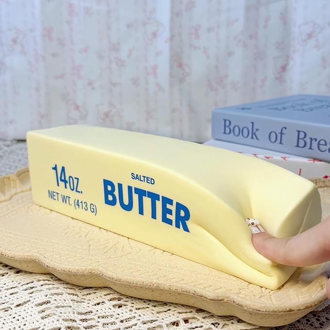 9.5 Inch Butter Squishy,Large Slow Rising Squishy，Sticky Butter Sticks Squeeze Toy,Valentine's Day Gift,Party Favor Gift