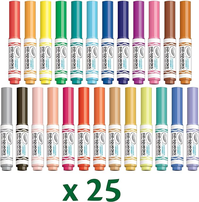Crayola Pip Squeaks Washable Marker Set (65ct), Coloring Set, Art Supplies for Kids, Drawing Kit, Kids Travel Activity, Easter Basket Stuffer, 4+