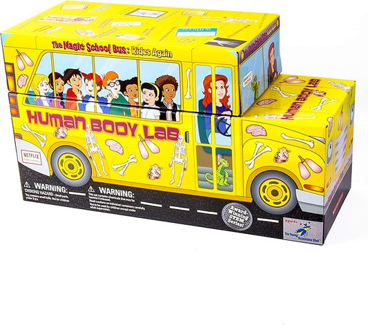 The Magic School Bus:Human Body Lab By Horizon Group USA,Homeschool STEM Kit,Includes Hands-On Educational Manual,Experiment Cards,Plastic Human Skeleton,Data Notebook,Hinge Joint Model & More ,Yellow