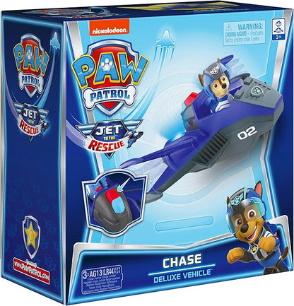 Paw Patrol, Jet to The Rescue Chase’s Deluxe Transforming Vehicle Toy with Lights and Sounds