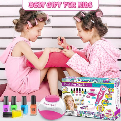 Kids Nail Polish Set for Girls, Kids Nail Art Kit for Girls Ages 7-12 Years Old - Cool Girly Stuff - Girls Gifts Ideas -6 7 8 9 10 11 12 Year