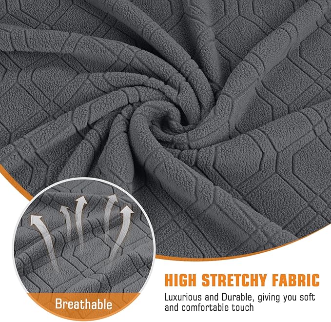 VANSOFY Oversized Recliner Chair Cover, 4-Pieces Stretch Recliner Covers for Recliner Chair Soft Reclining Chair Slipcover Jacquard Pattern Furniture Protector for Dogs Cats(Dark Gray)