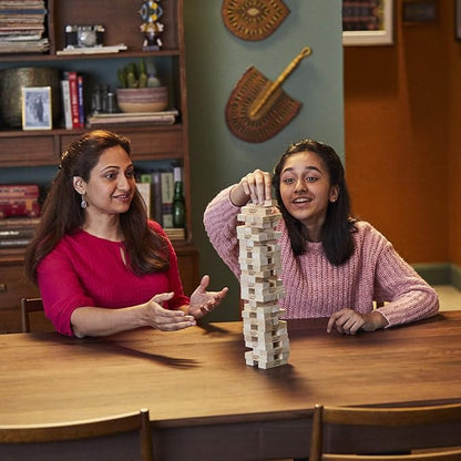 Hasbro Gaming Jenga Wooden Blocks Stacking Tumbling Tower Game | Party Games for Kids & Families | Easter Basket Stuffers | Ages 6+ (Amazon Exclusive)