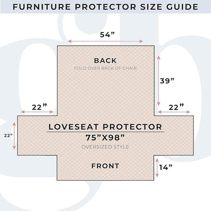 Great Bay Home Reversible Patchwork Loveseat Cover - Washable Slipcover Furniture Protector with Elastic Straps - Couch Cover for Dogs, Kids, and Pets - Box-Stitched Detail (Loveseat, Olive/Brown)
