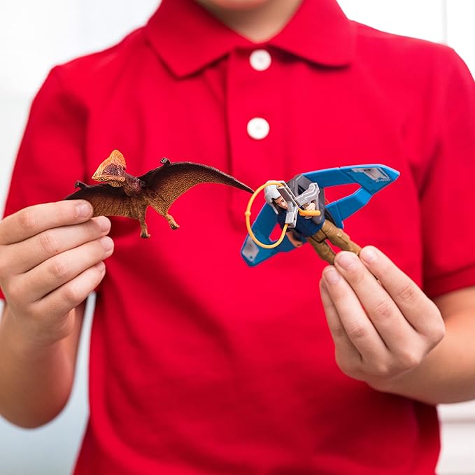 Schleich Dinosaurs, Dinosaur Gifts for Boys and Girls, Jetpack Chase Playset with Tupuxuara Toy, 7 pieces, Ages 4+