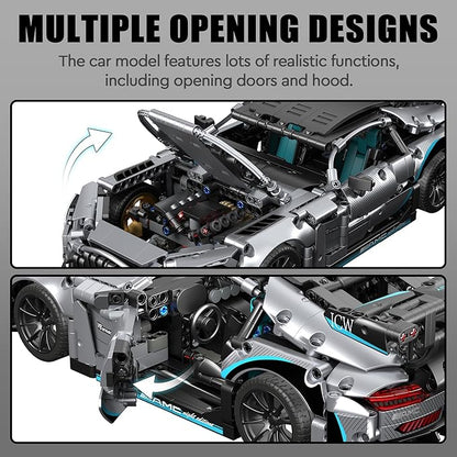 Super Sports Car Building Sets for Adults, 1:14 MOC Buildable Racing Cars Model Building Blocks Kit, Collectible Supercar Birthday Gifts for Boys Teens(1466pcs)