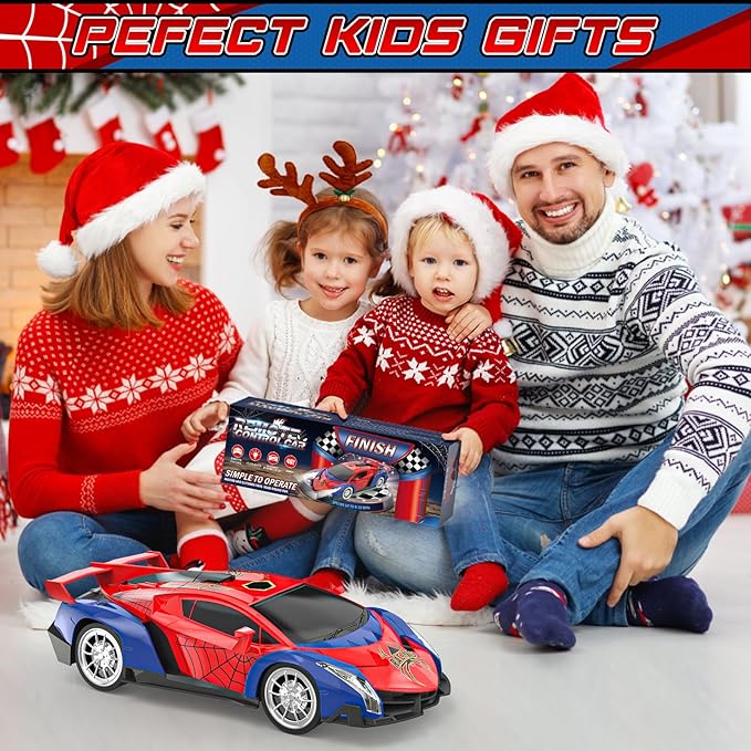 Growsland 2024 Remote Control Car for Kids, RC Cars for Boys Kids 1:18 Electric Vehicle Toy Car Hobby Racing Car Toys with Lights & Controller, Birthday Gift for 3 4 5 6 7 8 9 Year Old Boys Girls