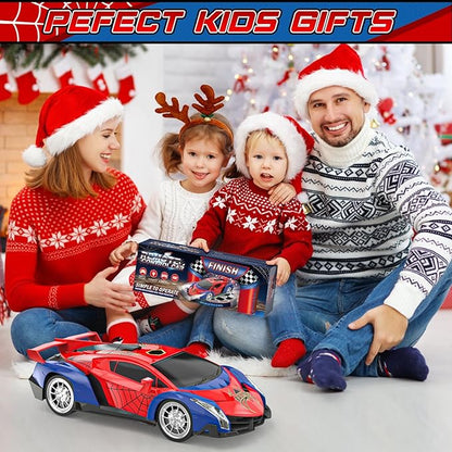 Growsland 2024 Remote Control Car for Kids, RC Cars for Boys Kids 1:18 Electric Vehicle Toy Car Hobby Racing Car Toys with Lights & Controller, Birthday Gift for 3 4 5 6 7 8 9 Year Old Boys Girls