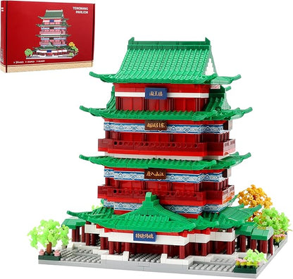 Chinese Ancient Architecture Micro Building Blocks Set - Tengwang Pavilion Model Kit, 2536 Pieces Creative Toy for Adults and Kids Ages 14+