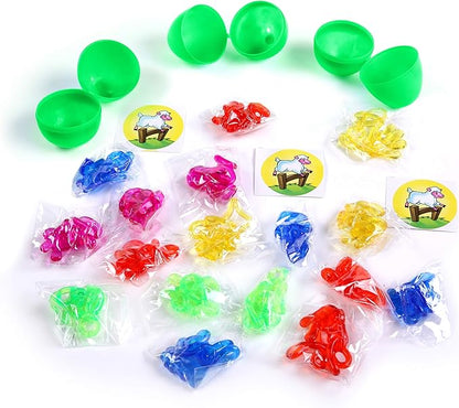 Giraffe 100 Pack Premium Prefilled Easter Eggs - Toy Filled Bulk Plastic Eggs for Kids with Slap Bracelets, Stickers, Light Up Rings - Perfect for Easter Egg Hunts - Bulk Prefilled Easter Eggs Toys!