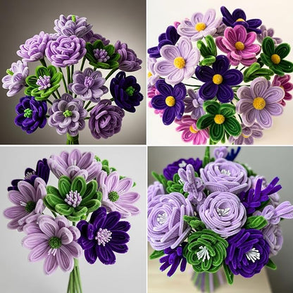 Caydo 200 Pieces Purple Pipe Cleaners Craft Chenille Stems for DIY Art Creative Crafts Party Easter Decorations (12 Inch x 6 mm)