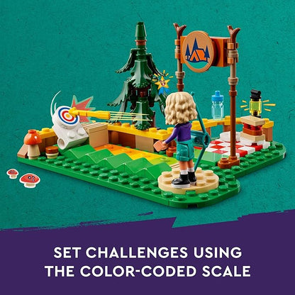LEGO Friends Adventure Camp Archery Range Toy, Archery Set for Kids with Toy Bow and Arrows, Adventure Building Playset for Girls and Boys Ages 6 Years and Up, 2 Mini Dolls and a Raccoon Figure, 42622