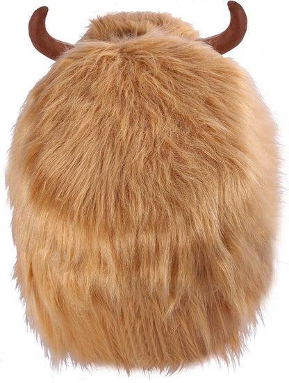 GIA Kids Ottoman with Storage, Foot Stand and Wooden Legs, MacGregor Highland Cow, Brown