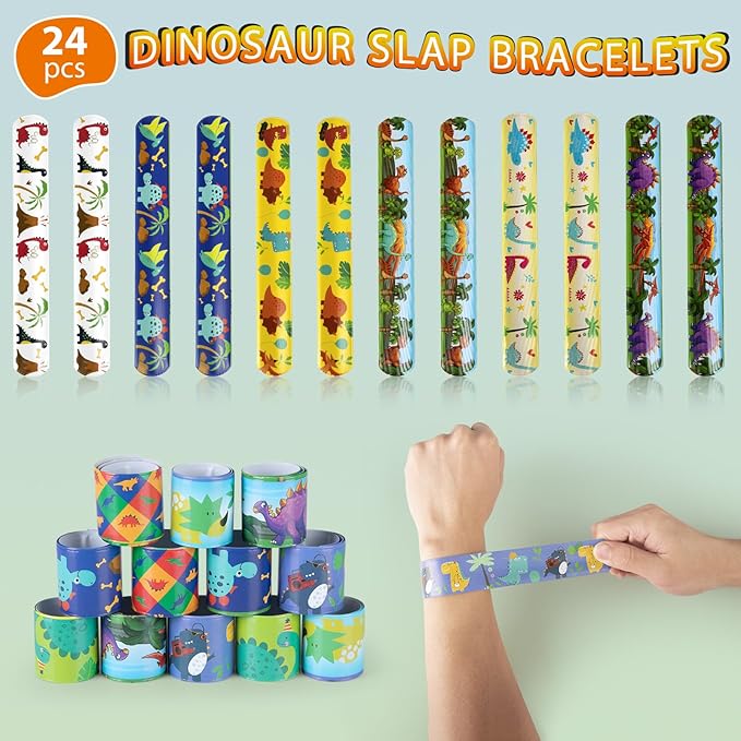 HURSROOR 196PCS Dinosaur Party Favors, Dinosaur Birthday Party Supplies for 24 Kids, Dinosaur Goodie Bags for Kids Birthday, Dinosaur Party Decorations Dino Party Favors for Boys Girls