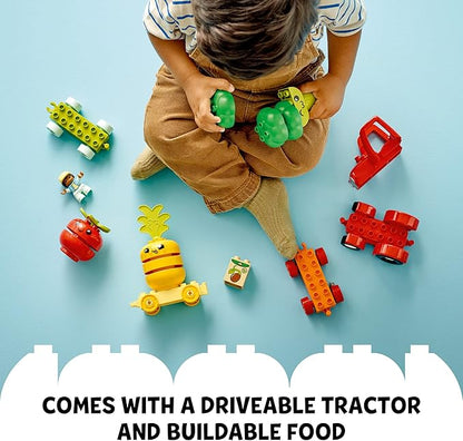 LEGO DUPLO My First Fruit and Vegetable Tractor Toy 10982, Stacking and Color Sorting Toys for Babies and Toddlers Ages 1 .5-3 Years Old, Educational Early Learning Set