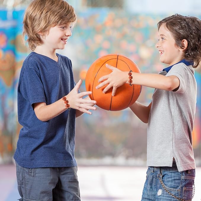 35 Packs Valentines Day Cards with Sports Bracelets for Classroom Gift Exchange Prizes, Valentine's Party Favors Toys for School Exchange Gifts Greeting Cards