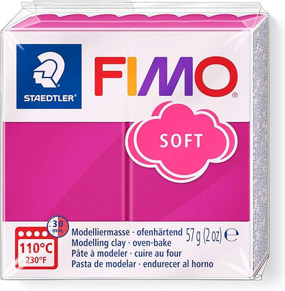 Staedtler FIMO Soft Polymer Clay - -Oven Bake Clay for Jewelry, Sculpting, Crafting, Raspberry 8020-22