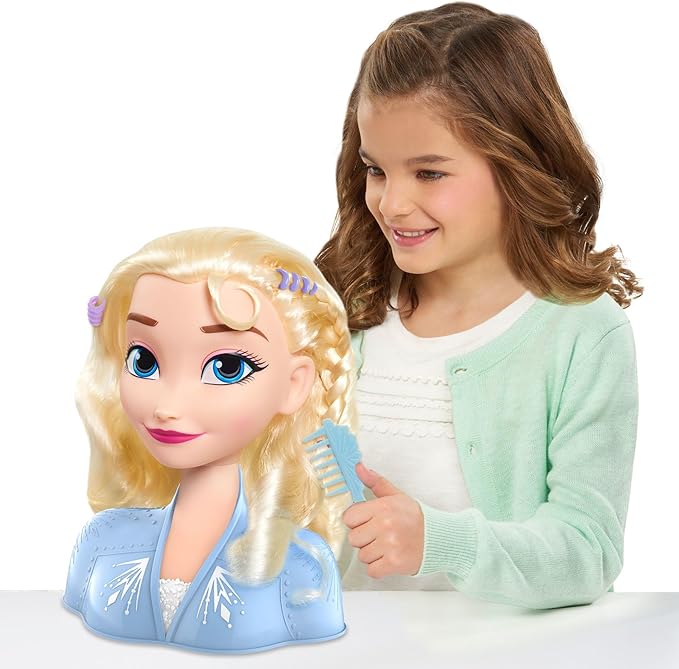 Disney Frozen 2 Elsa Styling Head, 14-pieces, Pretend Play, Kids Toys for Ages 3 Up by Just Play