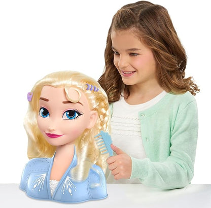 Disney Frozen 2 Elsa Styling Head, 14-pieces, Pretend Play, Kids Toys for Ages 3 Up by Just Play