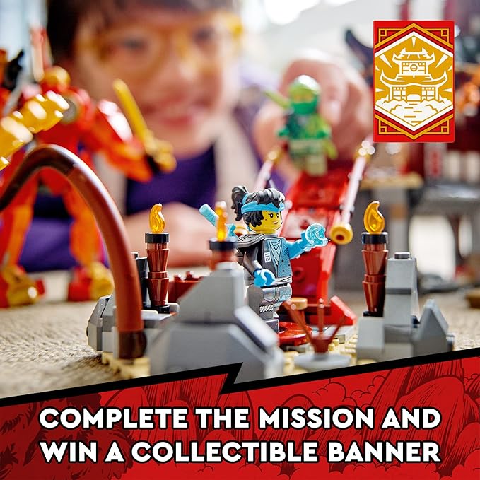 LEGO NINJAGO Ninja Dojo Temple Masters of Spinjitzu Set 71767, Ninja Toy Building Kit with 8 Minifigures and Toy Snake Figure, Collectible Mission Banner Series, Pretend Play Ninja Set for Kids