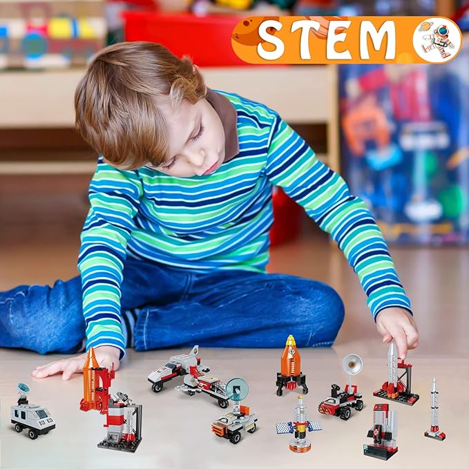 12 in 1 Aerospace Building Toys with Rocket Launcher.Space Shuttle Building Block Toys for Kids Aged 6-12.STEM Construction Toys.Work with other Building Block Brands.Idea Gifts for Space Fun Kids