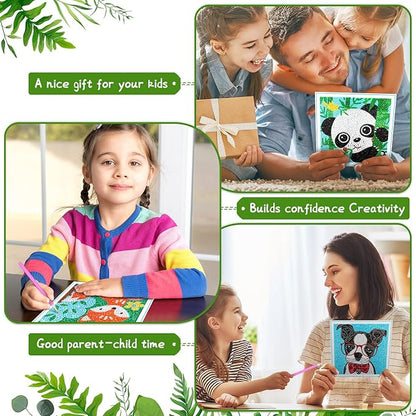 8 Pieces 5D Diamond Kit for Kids Crafts for Kids Ages 8-12 Painting Kits for Kids Diamond Art for Kids DIY Full Drill Painting Set Kids' Paint by Number Kits(Delicate Style)