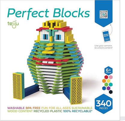 Tegu 340 Piece Perfect Blocks Building Set, Multicolor (Amazon Exclusive)