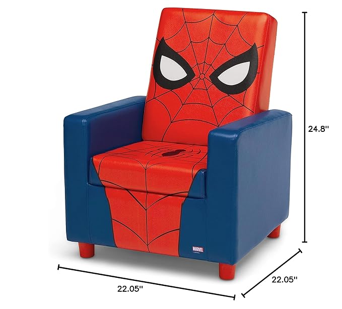 Delta Children High Back Upholstered Chair,Wood Spider-Man