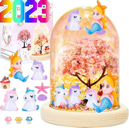 TCJJ Make Your Own Unicorn Night Light, Unicorn Craft Kit for Kids, Arts and Crafts DIY Nightlight Unicorn Mermaid Terrarium Birthday Gifts Christmas Gifts for Girls Age 4-8 6-8