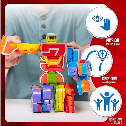 JOYIN 10 Pcs Number Robots Educational Toys, Number Robots, Action Figure Learning Toys, Easter Basket Stuffers, Birthday Gifts for Kids Boys Girls 3 4 5 6 Years Old