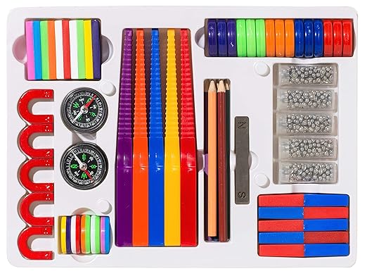 Dowling Magnets Classroom Attractions Comprehensive Magnet Lab: Level 2, Grades 1-3 (Ages 6-9). Classroom Magnets/Science Kit/STEM Kit/Kids Magnets for Classroom/Science Experiments. Item 731302.