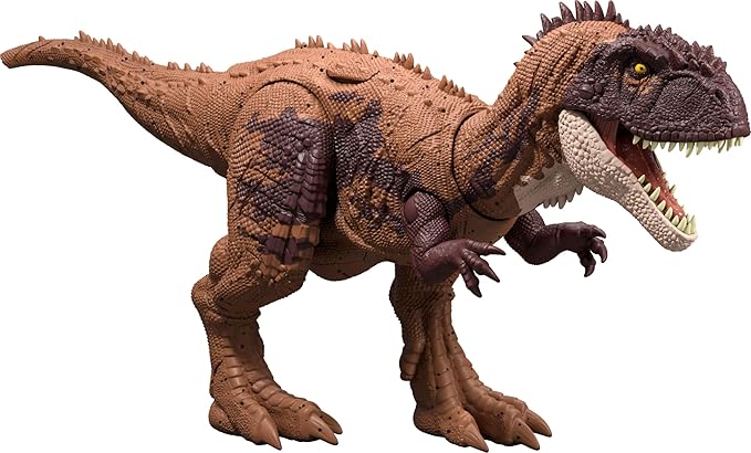 Mattel Jurassic World Dinosaur Toys with Roar Sound & Attack Action, Wild Roar Posable Figures, Physical & Connected Digital Play