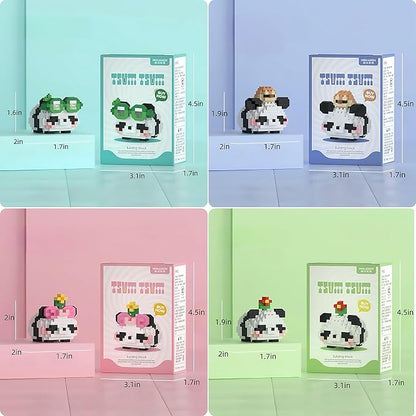 Cute Panda Building Blocks (Set of 4) Panda Mini Building Block Sets are All Individually Packaged Adult Building Block Toys Children's Panda Gifts