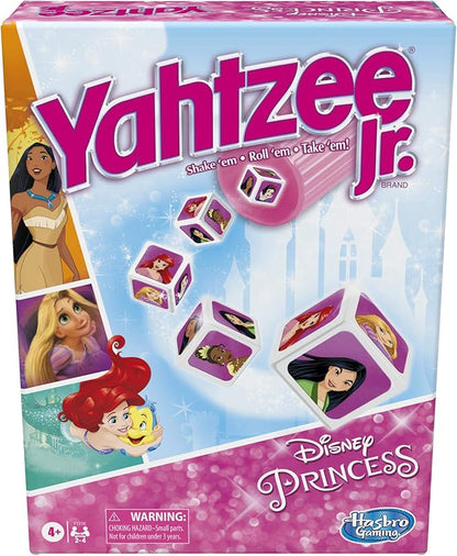 Hasbro Gaming Yahtzee Jr. Disney Princess Edition Dice Game | Kids Counting & Matching Games for Preschoolers | 2-4 Players for Girls & Boys | Ages 4+ (Amazon Exclusive)