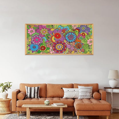 2Pack Jumbo Mandala Coloring Posters 50x30Inch Large Spring Mandala Flower Coloring Page Giant Mandala Coloring Tablecloth Wall Decor for Kids Teens Children Adults Art Craft Activity Party Supplies