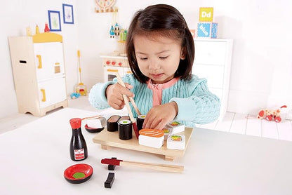 Hape Wooden Sushi Selection Set| Pretend Realistic Role Play Food Toys for Kids