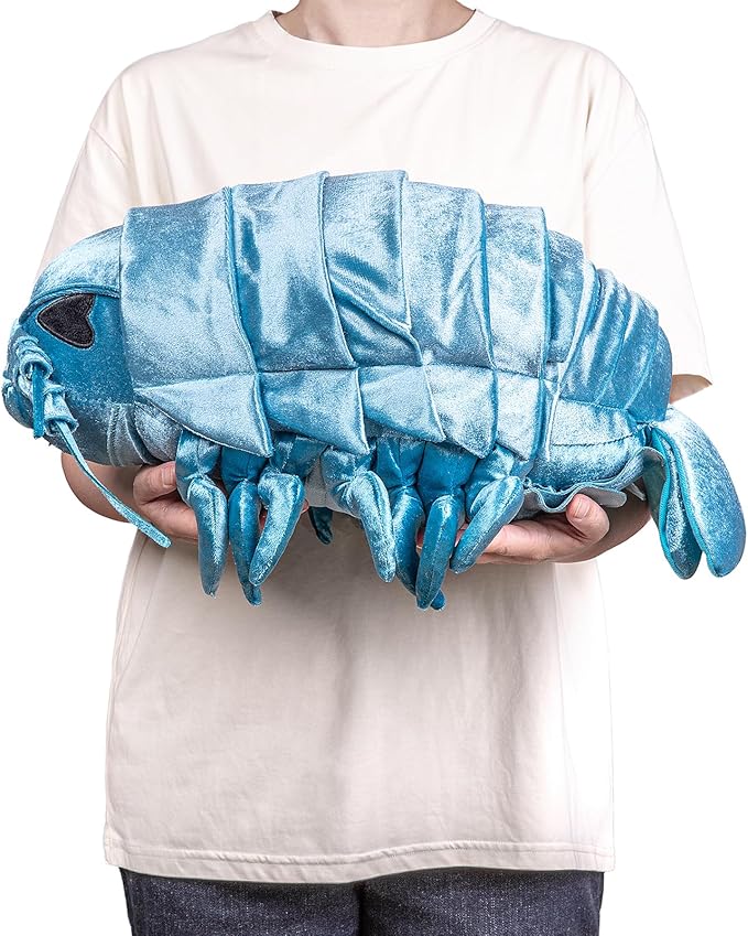 ZHONGXIN MADE Large Isopod Plush - Lifelike 20” Blue Isopod Weigted Stuffed Animal, Realistic Bathynomus Giganteus Arthropod Insect Plushie, Soft Crustaceans Animals Toys Model Dolls Gifts for Kids